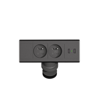 Axessline Desk - 2 socket type E, 2 USB-A charger, black